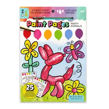 Bright Stripes Paint Pages Party Animals