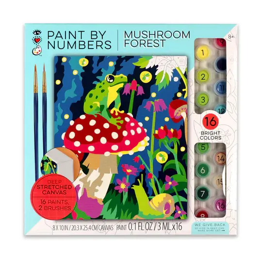 Bright Stripes Paint By Numbers Mushroom Forest
