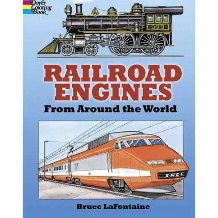 Dover Railroad Engines from Around  the World Coloring Book