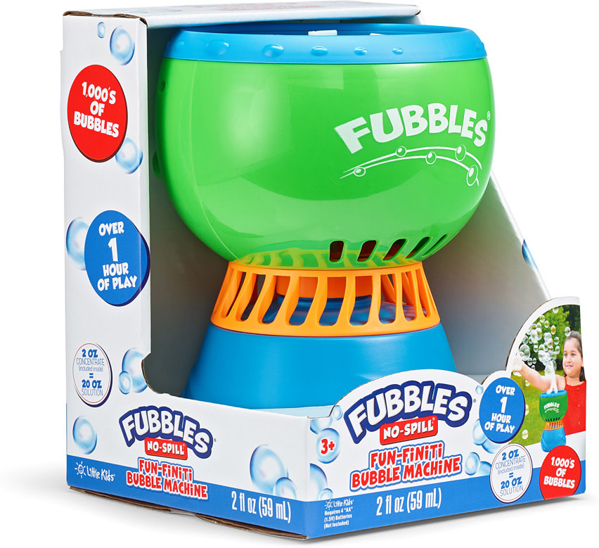 Little Kids Fubbles No-Spill Fun-Finiti Bubble Machine