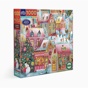 eeBoo Holiday Village 1000 pc Puzzle