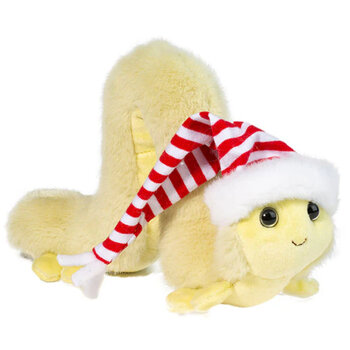 Douglas Inchy Inchworm with Santa hat 8"