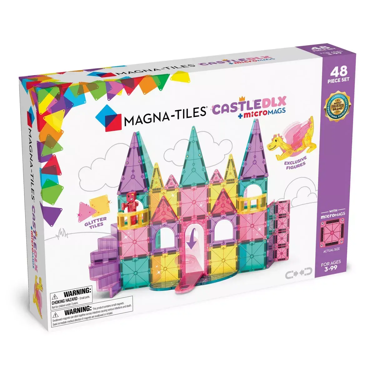 Magna-Tiles Magna-Tiles Castle Deluxe + Micromags 48 piece Set