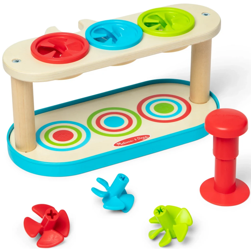 Melissa & Doug Match & Push Spinning Tops