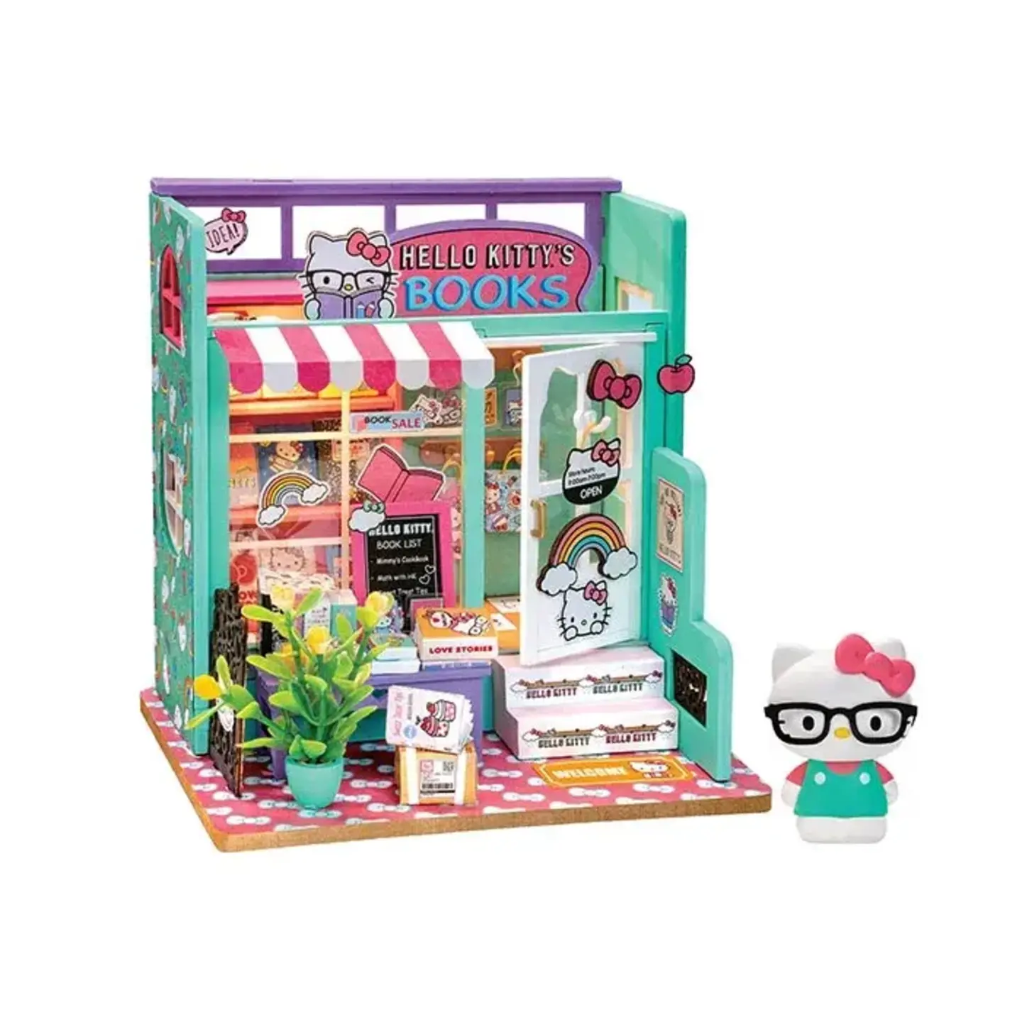 DIY Miniature Bookstore Kit - Hello Kitty's Book Store - PLAYNOW! Toys ...