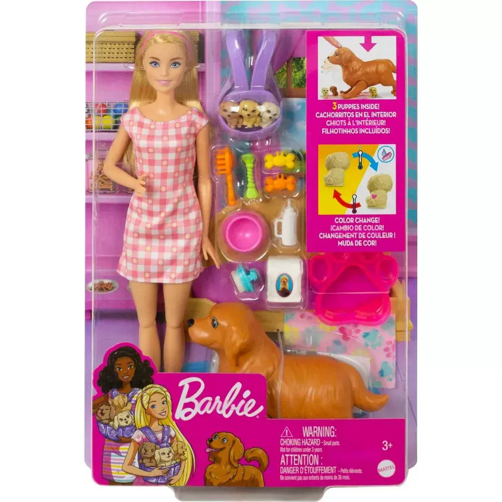 Barbie Barbie Newborn Pups Playset