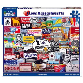 White Mountain Puzzles I Love Massachusetts 1000pc