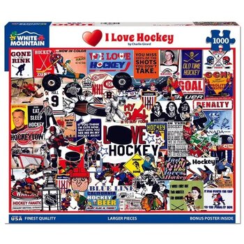 White Mountain Puzzles I Love Hockey 1000 pc
