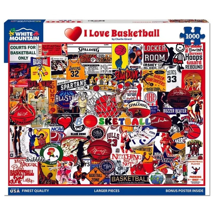 White Mountain Puzzles I Love Basketball 1000 pc