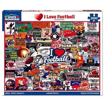 White Mountain Puzzles I Love Football 1000 pc