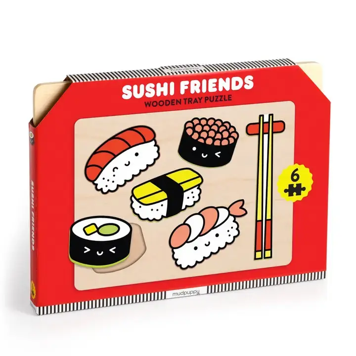 Chronicle MudPuppy Sushi Friends Wooden Tray Puzzle