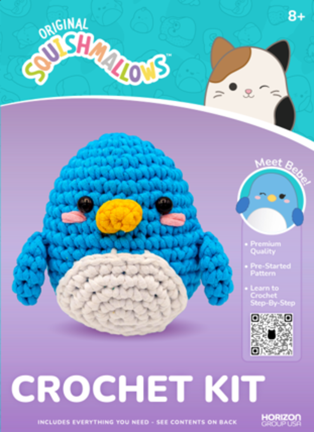Squishmallow Crochet Kit Bebe Penguin - PLAYNOW! Toys and Games