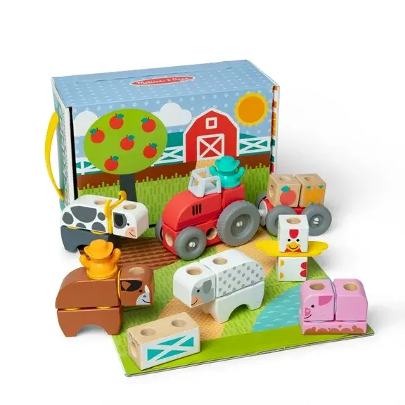 Melissa & Doug Blockables Farm Play Set