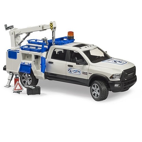 Bruder RAM Service Truck w/Crane +Rotating Beacon Light