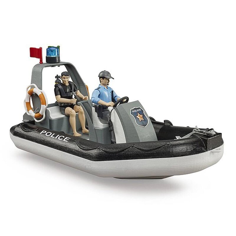 Bruder Police Boat with Rotating Beacon Light