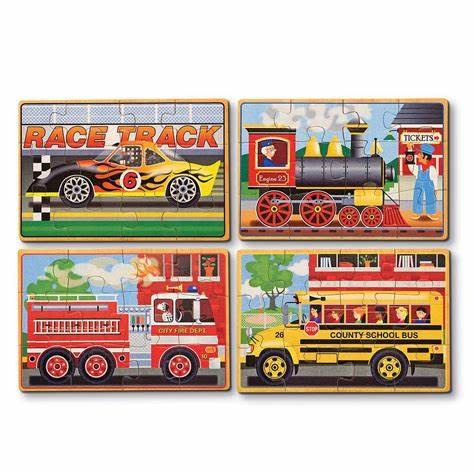 Melissa & Doug Vehicles Jigsaw Puzzles in a Box