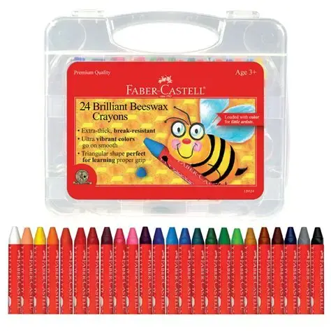 Faber-Castell 24ct Brilliant Beeswax Crayons in Storage Case
