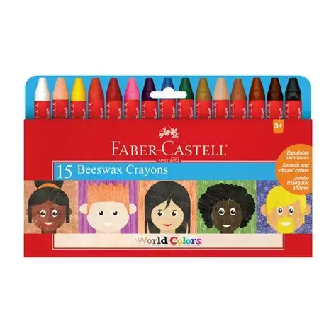 Faber-Castell World Colors - 15ct Beeswax Crayons