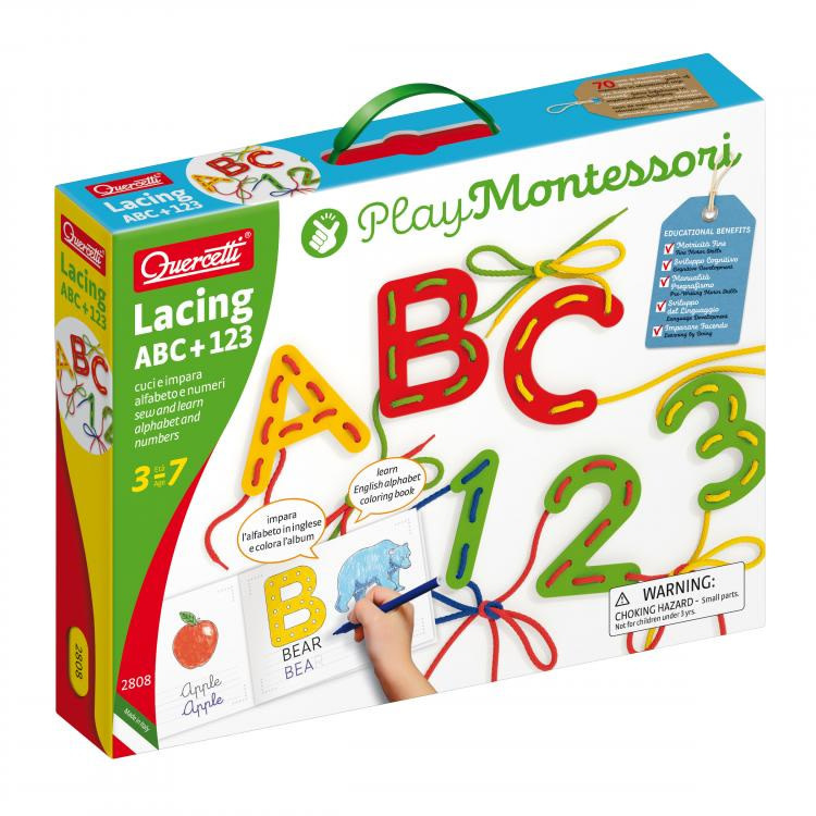 Quercetti LACING ABC + 123 MONTESSORI