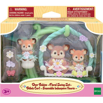 Calico Critters Deer Babies - Floral Swing Set