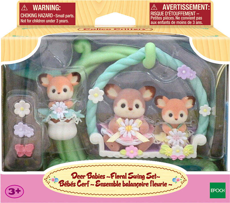 Calico Critters Deer Babies - Floral Swing Set