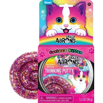 Crazy Aaron Curious Kitten Thinking Putty 4" Tin