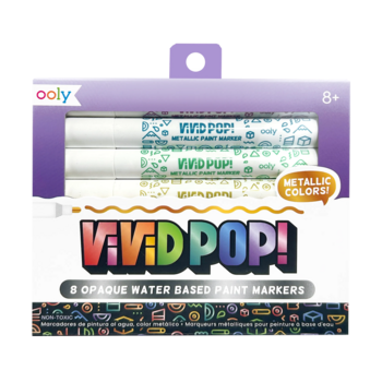 Vivid Pop! 8 Water Based Paint Markers - Metallic
