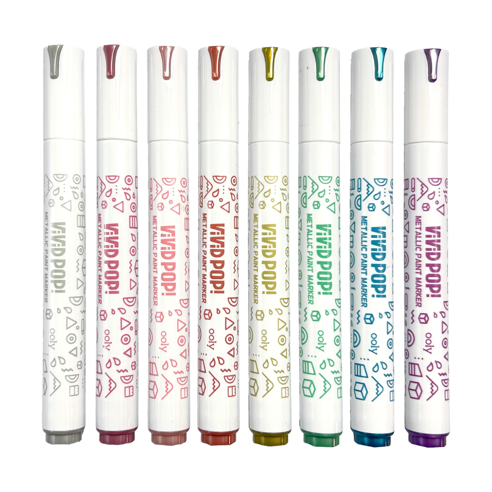 Vivid Pop! 8 Water Based Paint Markers - Metallic