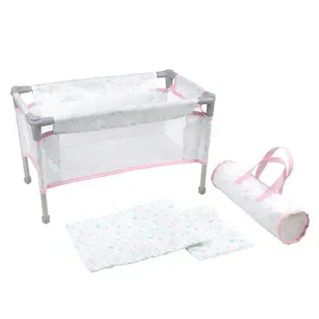 Berenguer Folding Doll Crib/Playpen Pink w/Travel Bag