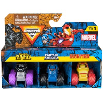 Monster Jam, Marvel Mini Monster Truck 3-Pack 1:87 Scale Assortment