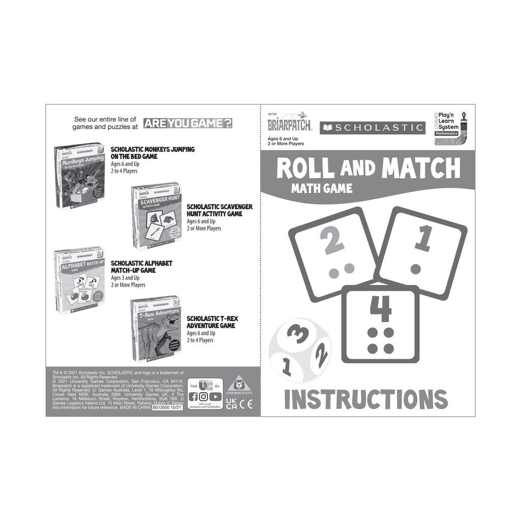 Scholastic Scholastic® Roll and Match Math Game