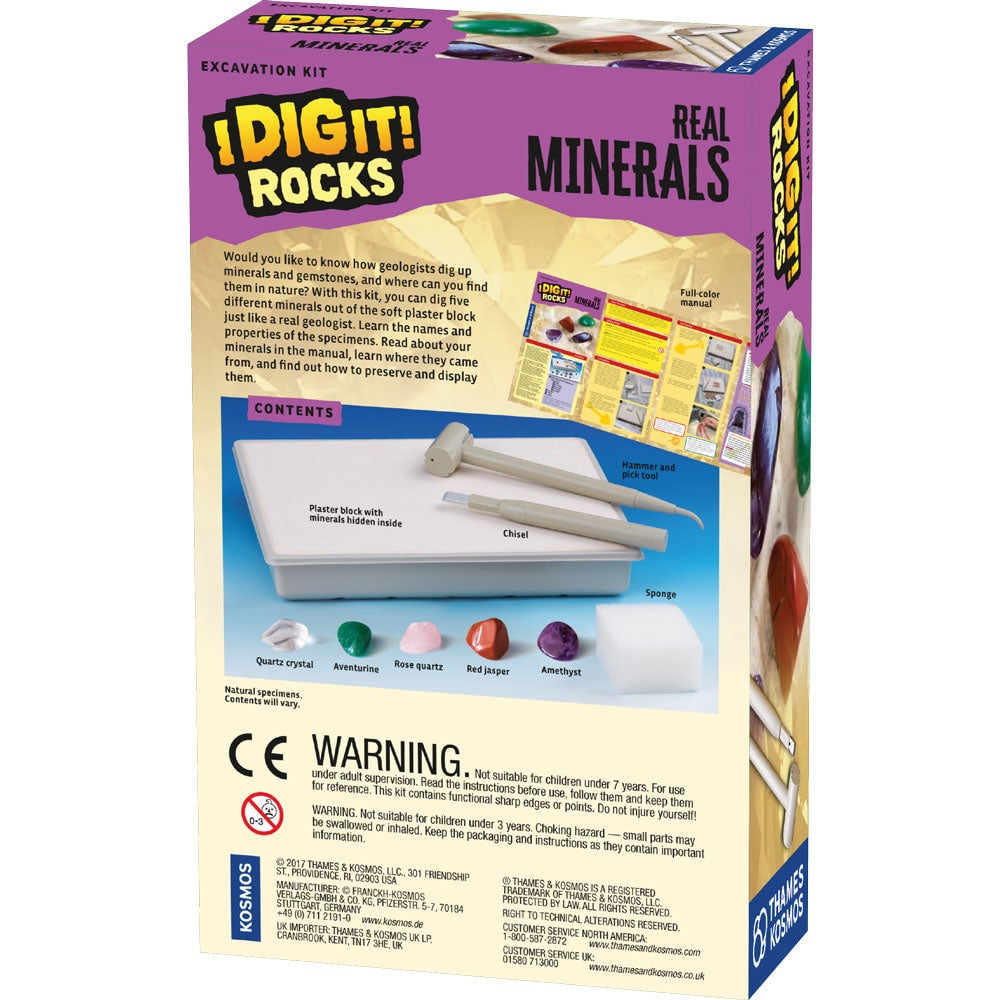 Thames and Kosmos I Dig It! Rocks Real Minerals Excavation Kit