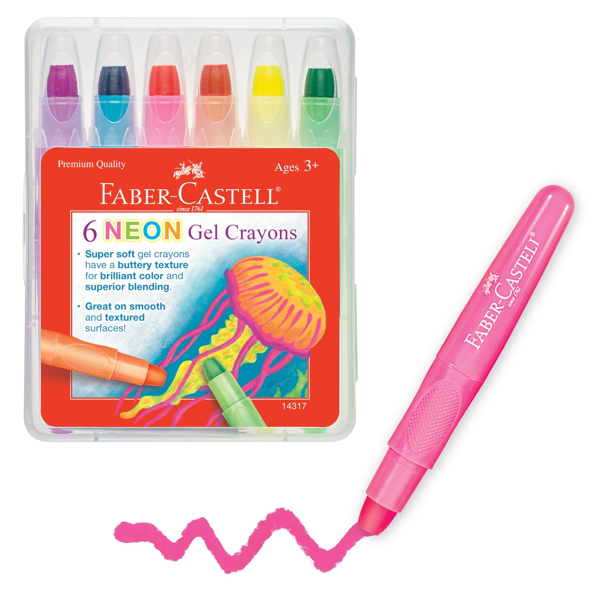 Faber-Castell 6 ct Neon Gel Crayons