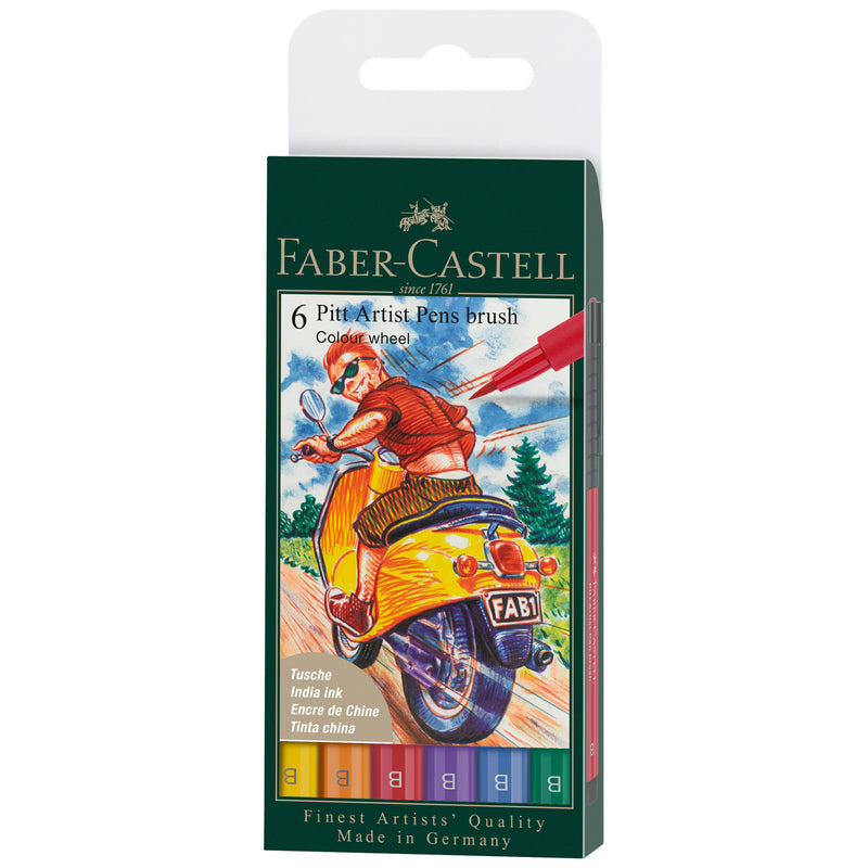 Faber-Castell x Pitt Artist Pen Wallet: 6ct Color  Wheel