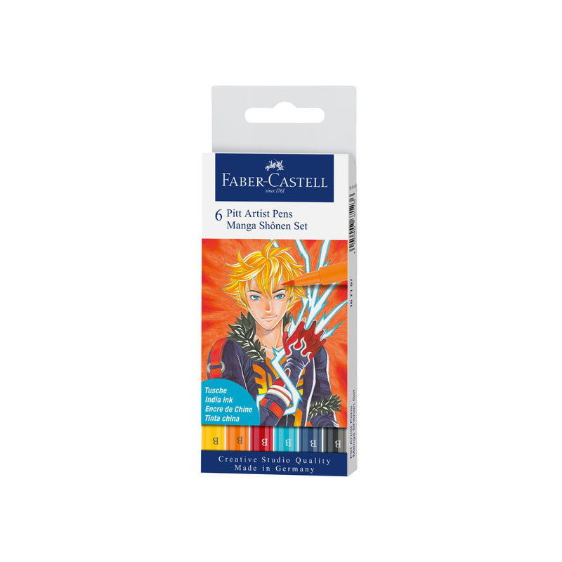 Faber-Castell Wallet - 6ct Pitt Artist Pen  Shonen