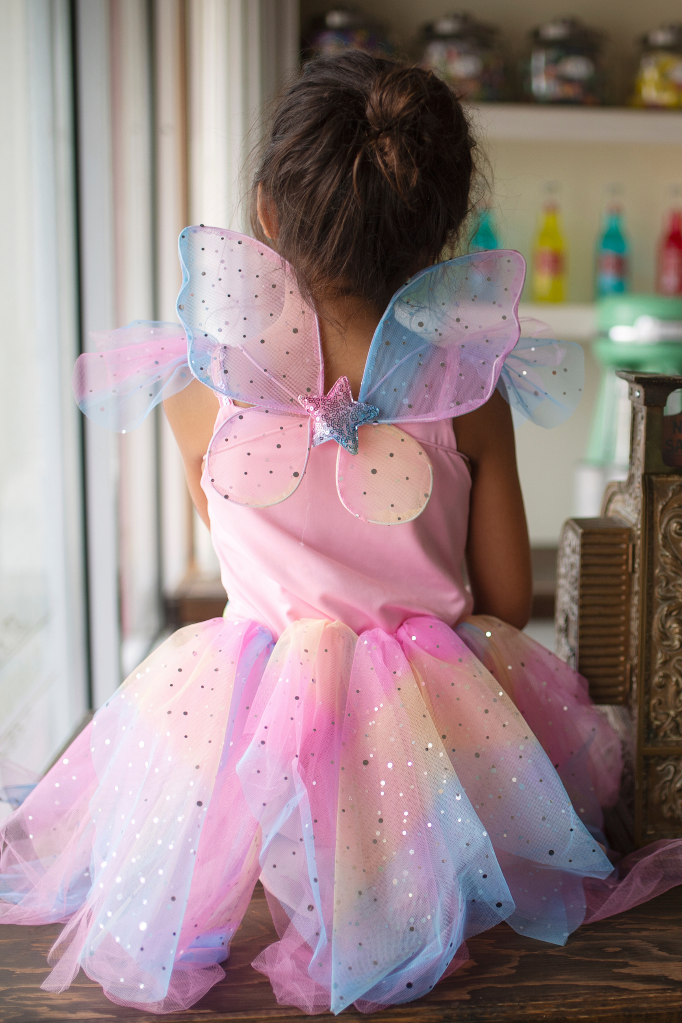 Great Pretenders Rainbow Fairy Dress & Wings, Multi, Size 5-6