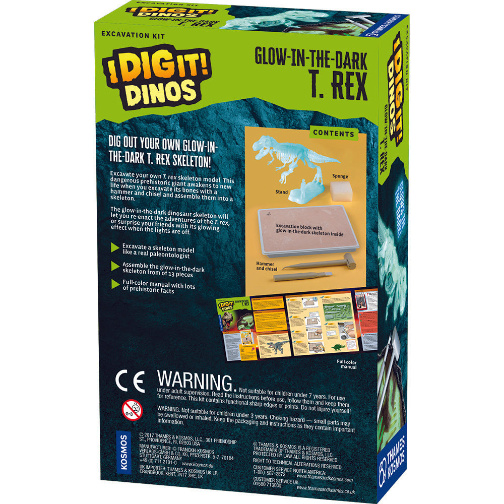 Thames and Kosmos I Dig It! Dinos - Glow-in-the-Dark T. Rex Excavation Kit