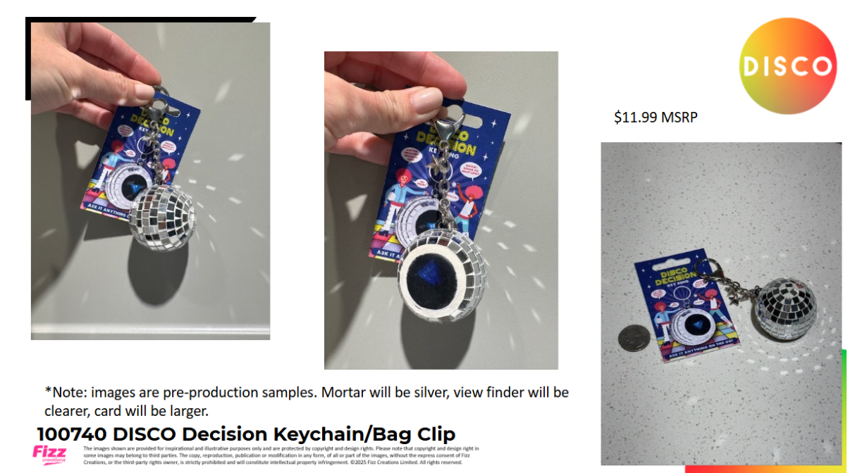 Disco Decision Ball Keychain