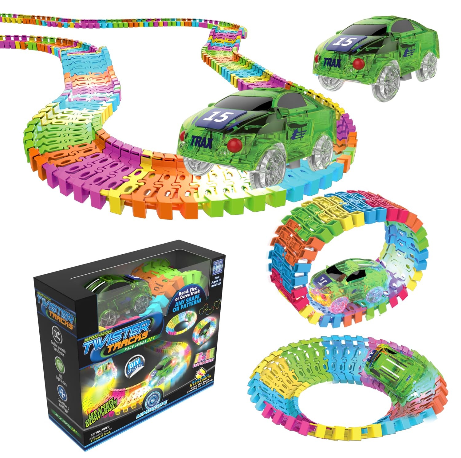 Neon Glow Twister Tracks Race Series 221