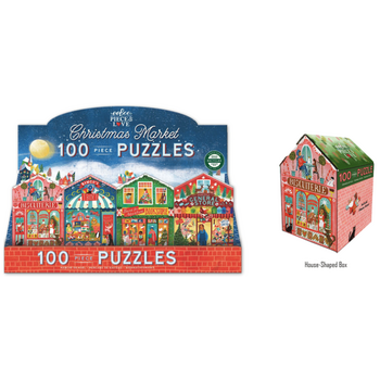 eeBoo Christmas Market 100 Piece Puzzles Assortment