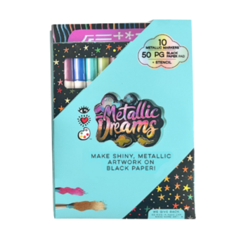 Bright Stripes iHeartArt Metallic Dreams Doodle Pad