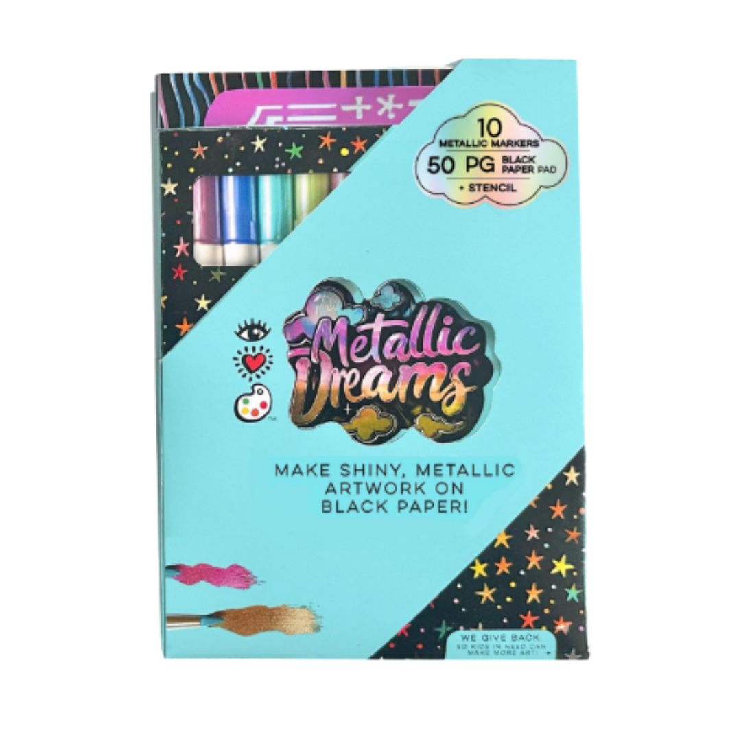 Bright Stripes iHeartArt Metallic Dreams Doodle Pad