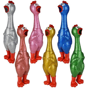 The Toy Network 24" Giant Sparkle Rubber Chicken Assortment