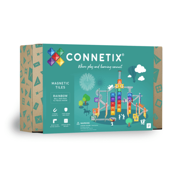 Connetix Rainbow Ball Run Pack, 92 pc