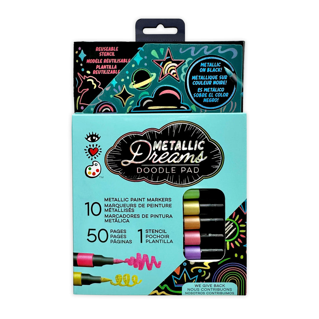 Bright Stripes iHeartArt Metallic Dreams Doodle Pad