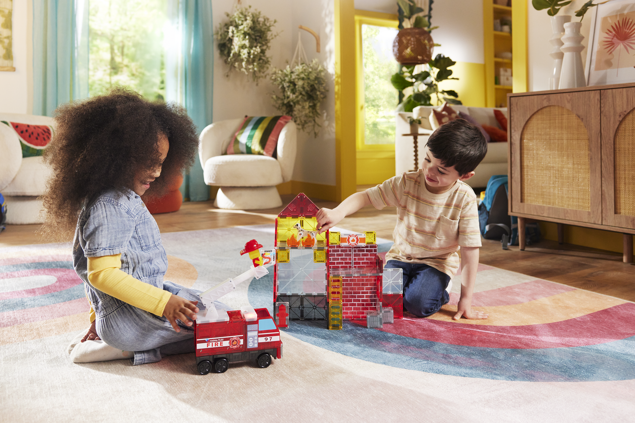 Magna-Tiles Magna-Tiles Fire Station 50 pc Set