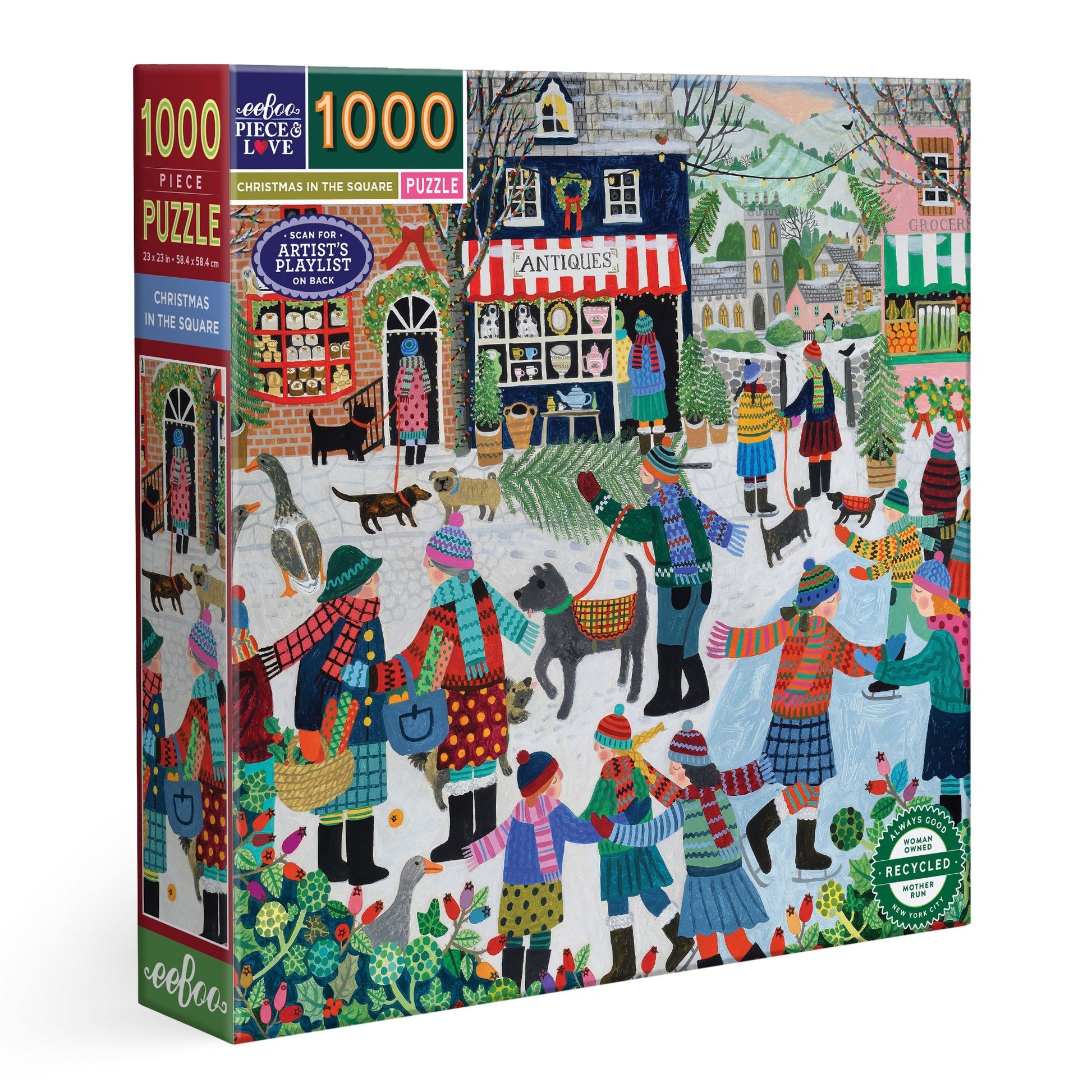 eeBoo Christmas in the Square 1000 Piece Puzzle