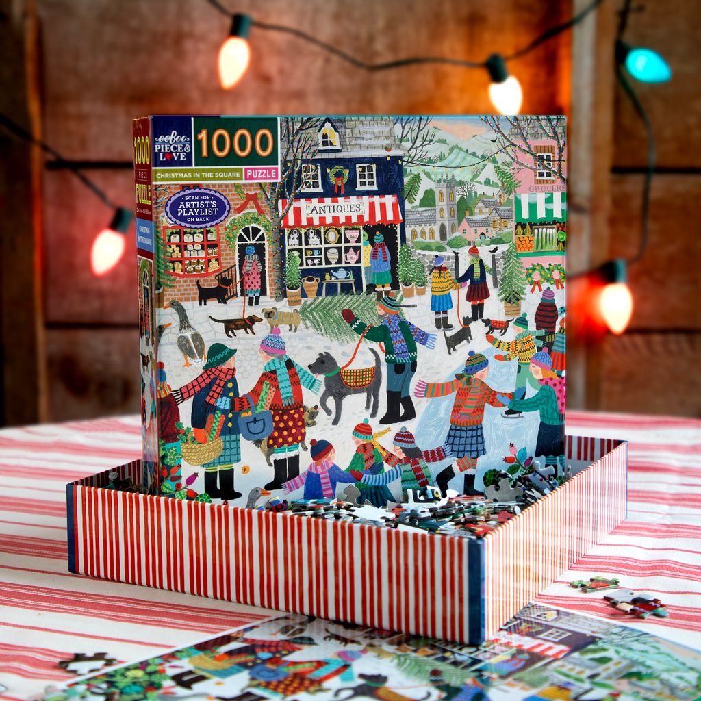 eeBoo Christmas in the Square 1000 Piece Puzzle