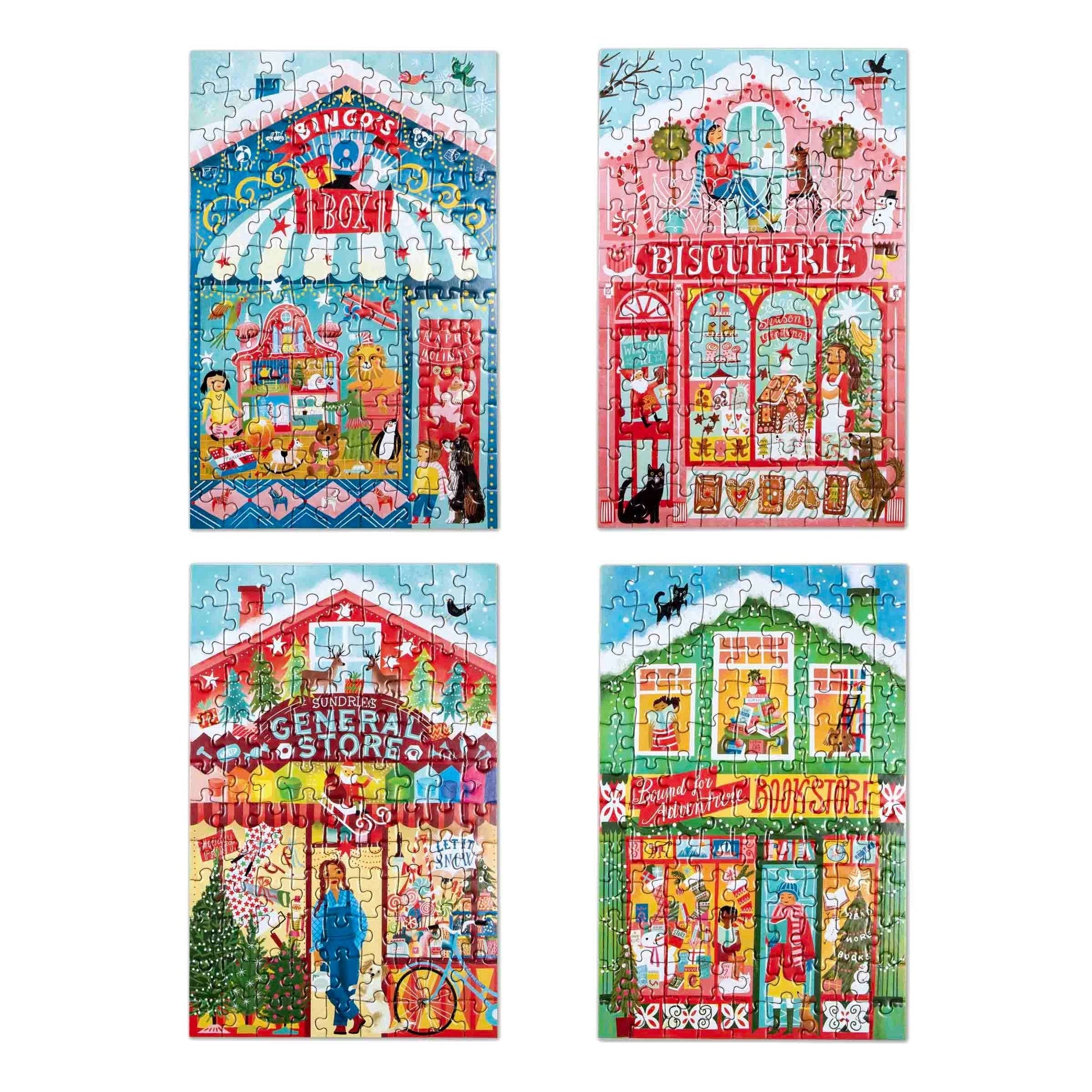eeBoo Christmas Market 100 Piece Puzzles Assortment