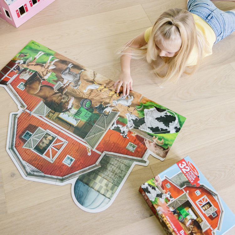 Melissa & Doug Busy Barn Shaped 32pc Floor Puzzle